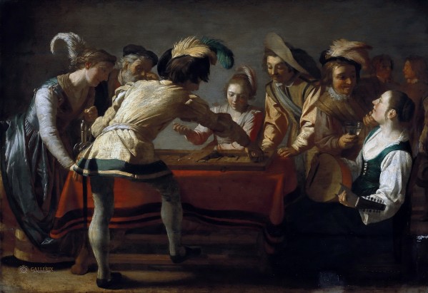 People playing chekers by Gerrit van Honthorst